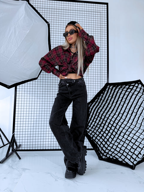 "FLEX JEANS" T6042-5 - Tamsiai pilkos